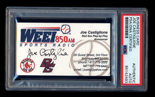 JOE CASTIGLIONE SIGNED BUSINESS CARD PSA/DNA AUTOGRAPHED BOSTON RED SOX HOF