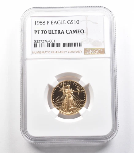 1988-P $10 American Gold Eagle 1/4 Oz 0.25 Oz Gold PF70 UCAM NGC *2502