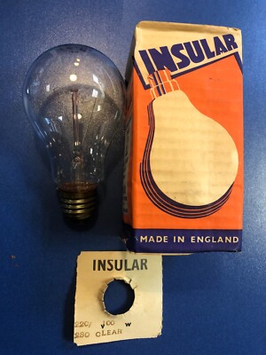 INSULAR GUARANTEED MADE TO B.S.S. 100W E27  Glühlampe Glübirne  MADE IN ENGLAND