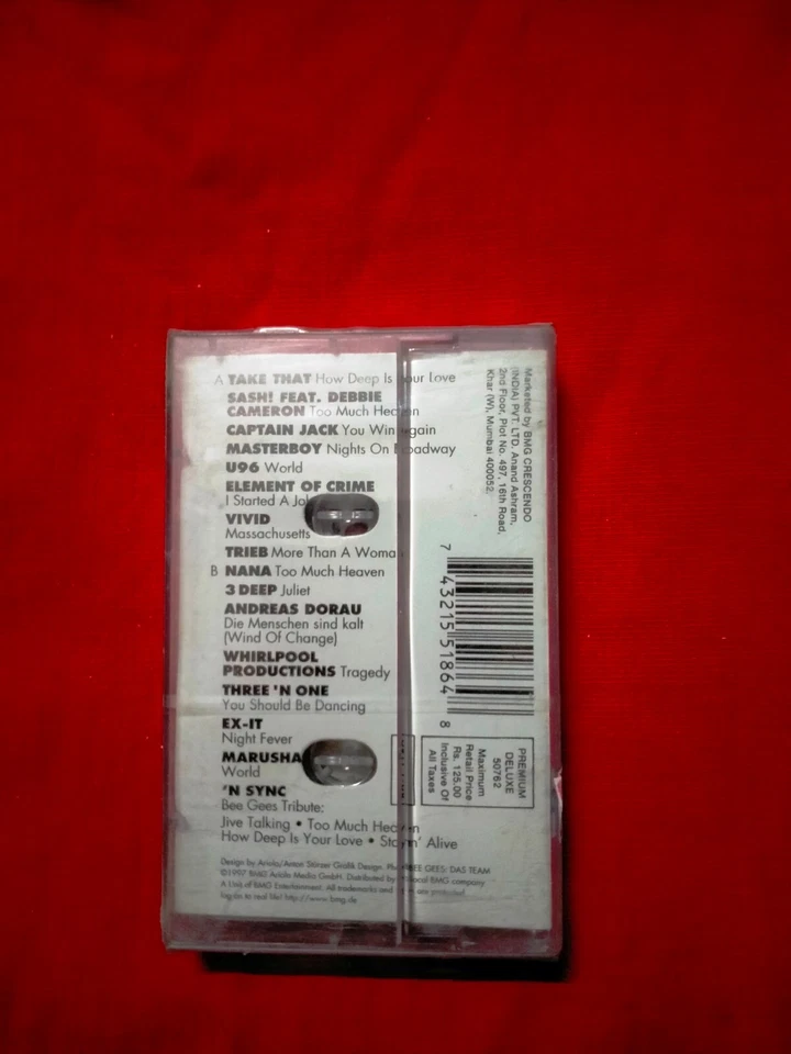 The Bee Gees we love Take That Marusha RARE Cassette tape INDIA Sealed 1998 - Image 3 of 3