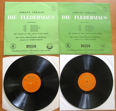 LXT 2550-1 ED1 Johann Strauss Die Fledermaus Clemens Krauss 2LP Decca 1st O/G