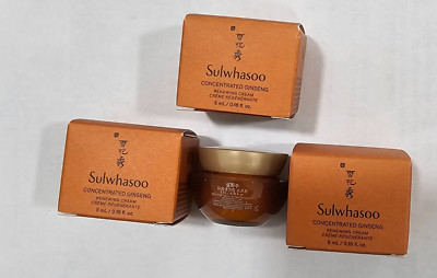 3 Sulwhasoo Concentrated Ginseng Renewing Cream 0.16oz/5ml Total 0.48oz/15ml NIB