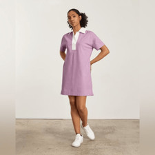 Everlane Organic Cotton Lilac Purple Polo Short Sleeve Dress Size Medium