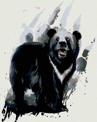 Zuty Bär Malen nach Zahlen Set 80x100cm Spannleinwand gerahmt 9411193