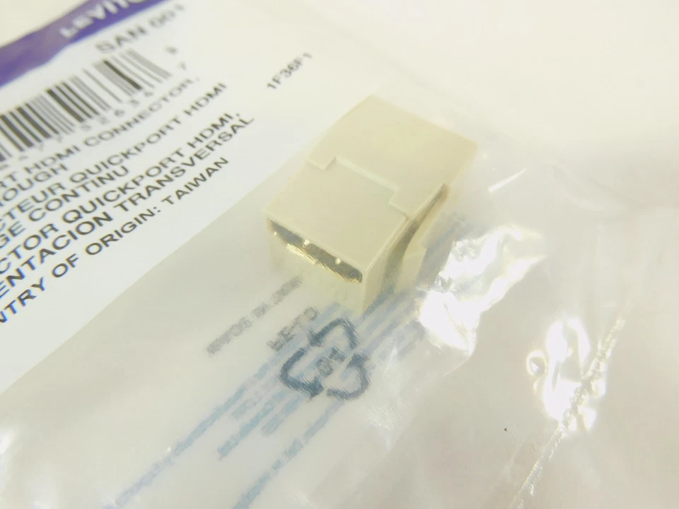 40834-I HDMI Feedthrough Leviton QUICKPORT Connector, Ivory Housing - Image 4 of 4