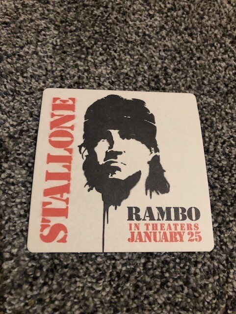 Rambo (2008) Coasters (x5); Brand New, Mint Condition, Never Used; Stallone