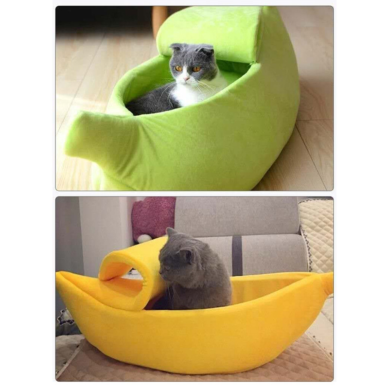 Banana Shaped Cat Bed Dog House Warm Cozy Puppy Cushion Kennel Soft Pet Sofa AU eBay
