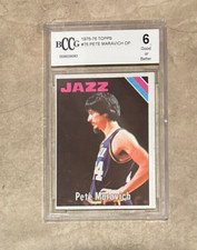 1975-76 Pete Maravich #75 Utah Jazz Graded Beckett BCCG 6