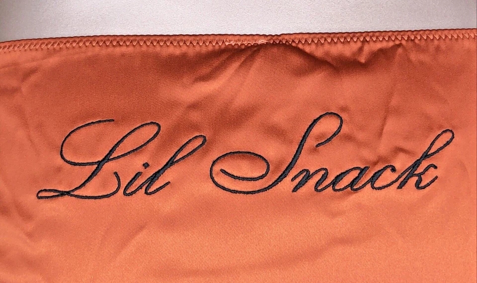 Victoria's Secret Nuevo con Etiquetas Satén Cheeky Panty XL Marrón Corbata Lateral Bordada Lazo Coqueto Foto 2 de 4