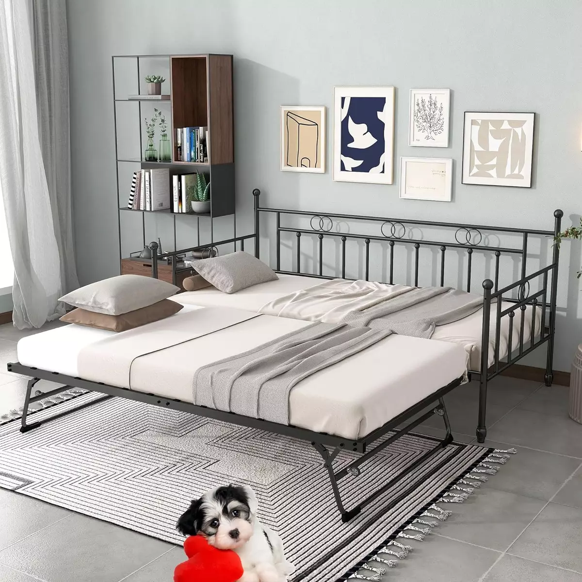 Metal twin clearance trundle bed