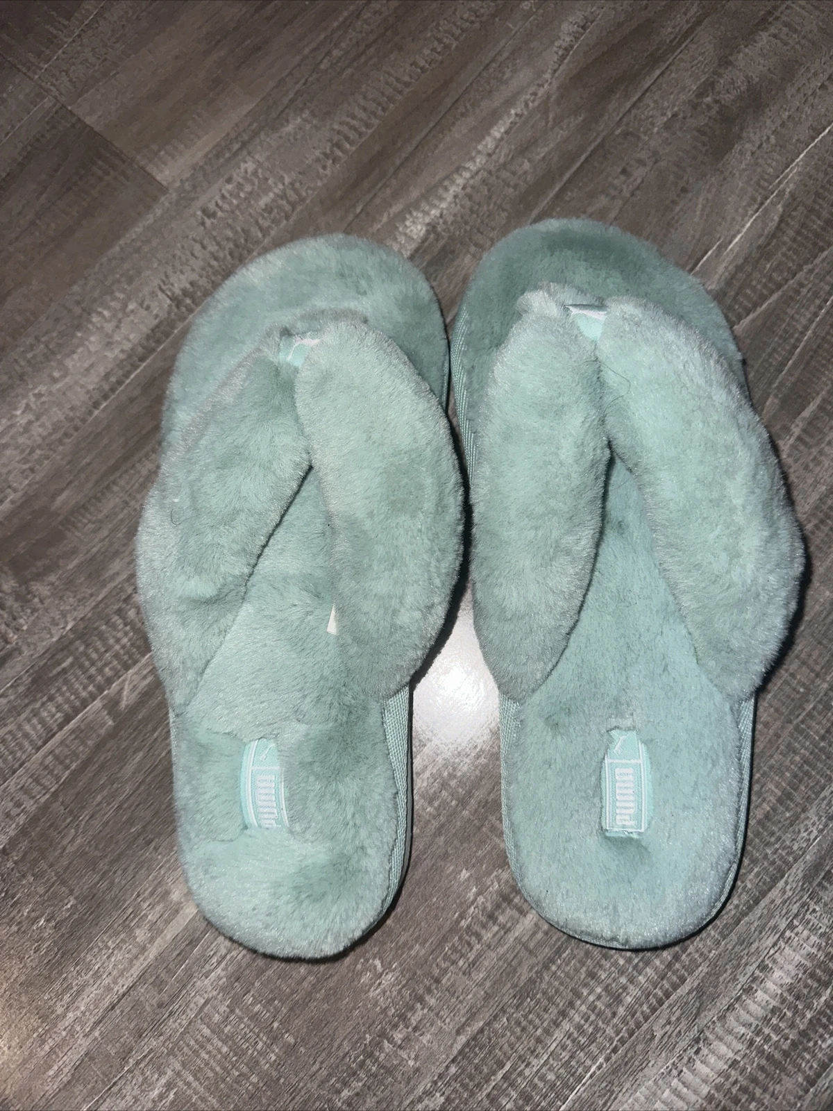 Puma Fluff Flop Pantofole Donna Blu Casual 384938 03