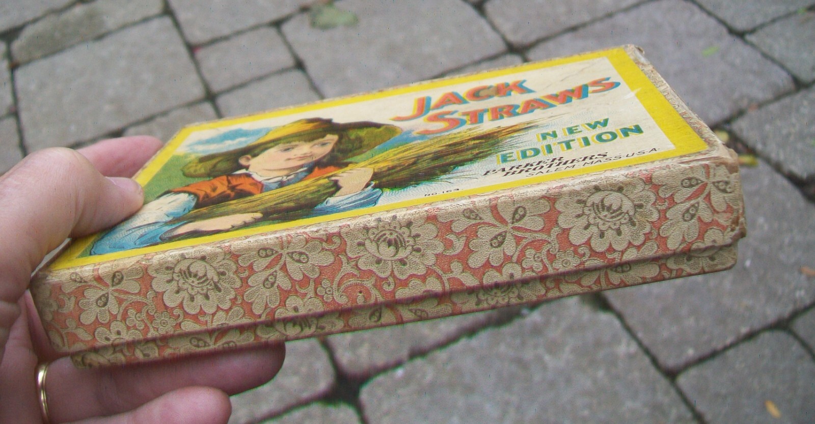 Vintage Jack Straws Game Box from Parker Brothers Salem, Ma Box only