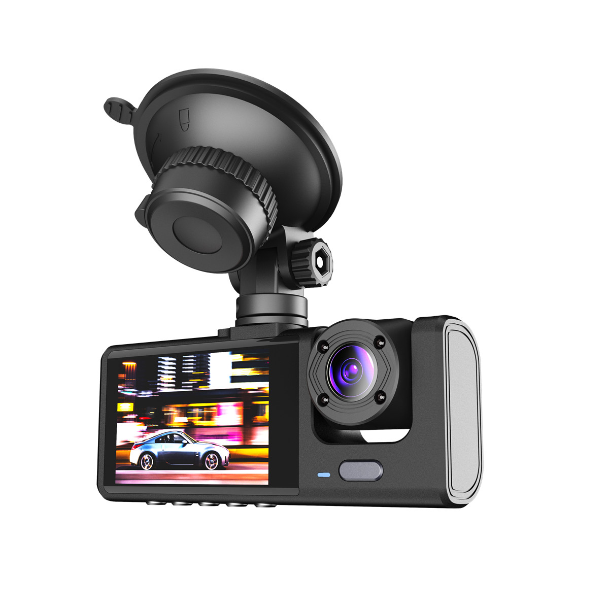 1080P 3 Lens Car Dash Cam 2in DVR Recorder Front Rear Inside Camera Night Vision