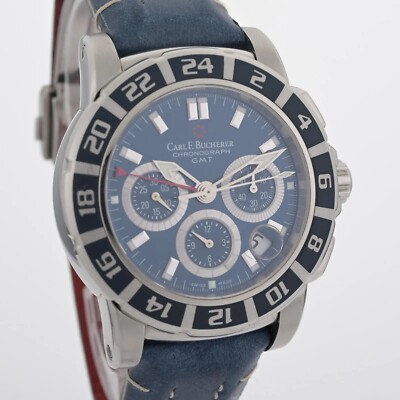 carl f. bucherer Patravi Travelgraph Blue Dial and Band
