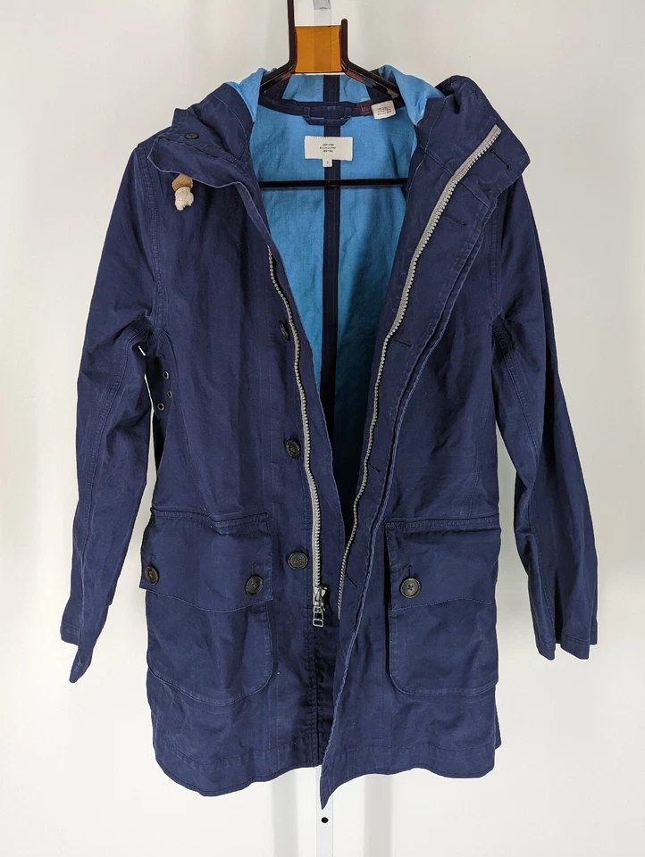 Jack Spade New YorkBonded Seam Rain Resistant Trench Hood Jacket Blue Wax Cotton - Image 2 of 4
