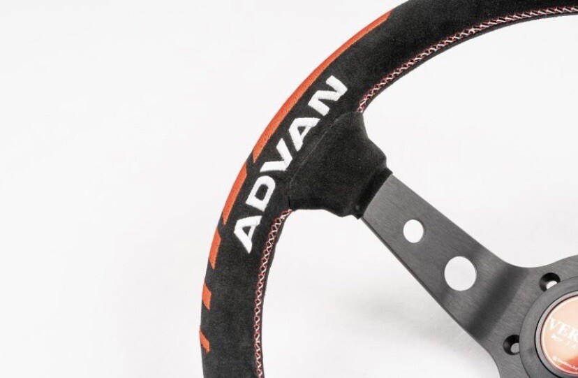 ADVAN/VERTEX/Steering wheel/V2/330mm/90mm DEEP/suede/Black/Genuine
