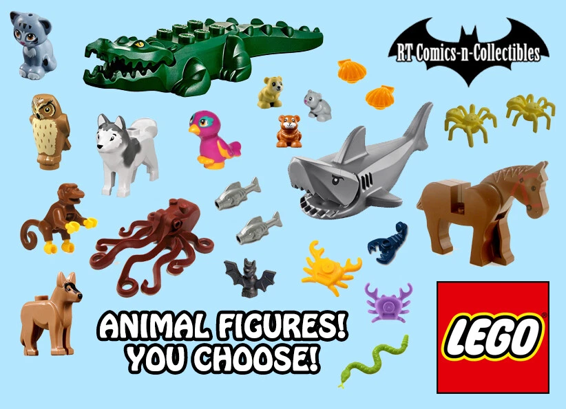 *Authentic LEGO* - ANIMAL FIGURES - YOU CHOOSE! - shark, spider, dog, cat,  owl