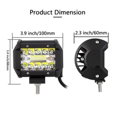 Tri-Row 4~23 Inch LED Light Bar 20" Combo Spot Flood Offroad Truck SUV Boat ATV