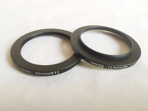 M42 x1 to M52 Step up Step down Ring Female Male Coupler Adapter Pack of 2 - Picture 1 of 4