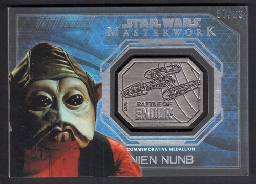 STAR WARS MASTERWORK Topps 2016 MEDALLION CARD SILVER of NIEN NUNB (66/99)