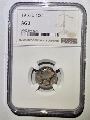 1916-D Mercury Dime NGC AG3