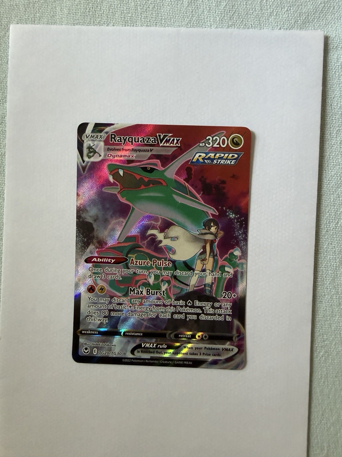 Pokémon TCG Rayquaza VMAX Silver Tempest Trainer Gallery TG20/TG30 Ultra Rare