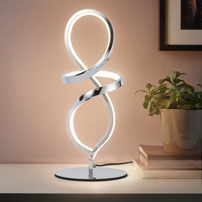 Modern Table Lamp with Unique Spiral Design, Small Nightstand Lamp with Stepl...