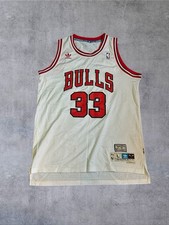 Adidas Scottie Pippen Chicago Bulls 33 Jersey Large Hardwood White - Flaws