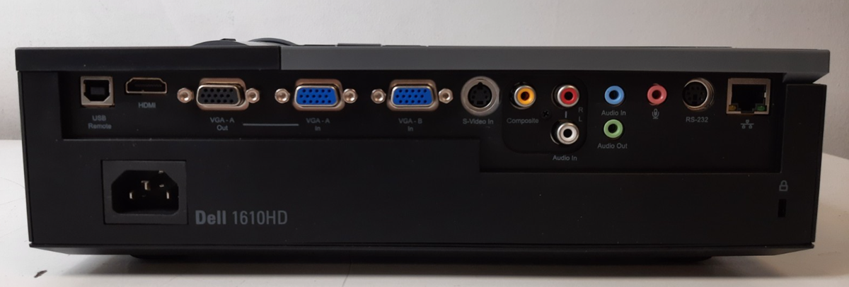 Dell 1610HD DLP Projector - HDMI/VGA/Ethernet - Tested - No Cables