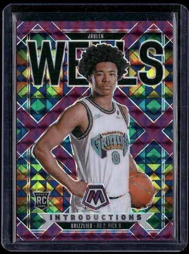 2024-25 Panini Mosaic #18 Jaylen Wells Introductions Mosaic Purple #/99