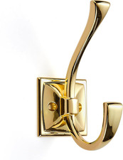 Wall Hooks,5 Pack Polished Brass Coat Hooks Hardware Towel Hooks for Hanging Coa