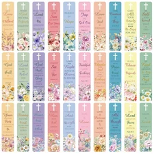 120 Pieces Bible Verses Bookmarks with Hollow Cross for Women Scripture Bookm...