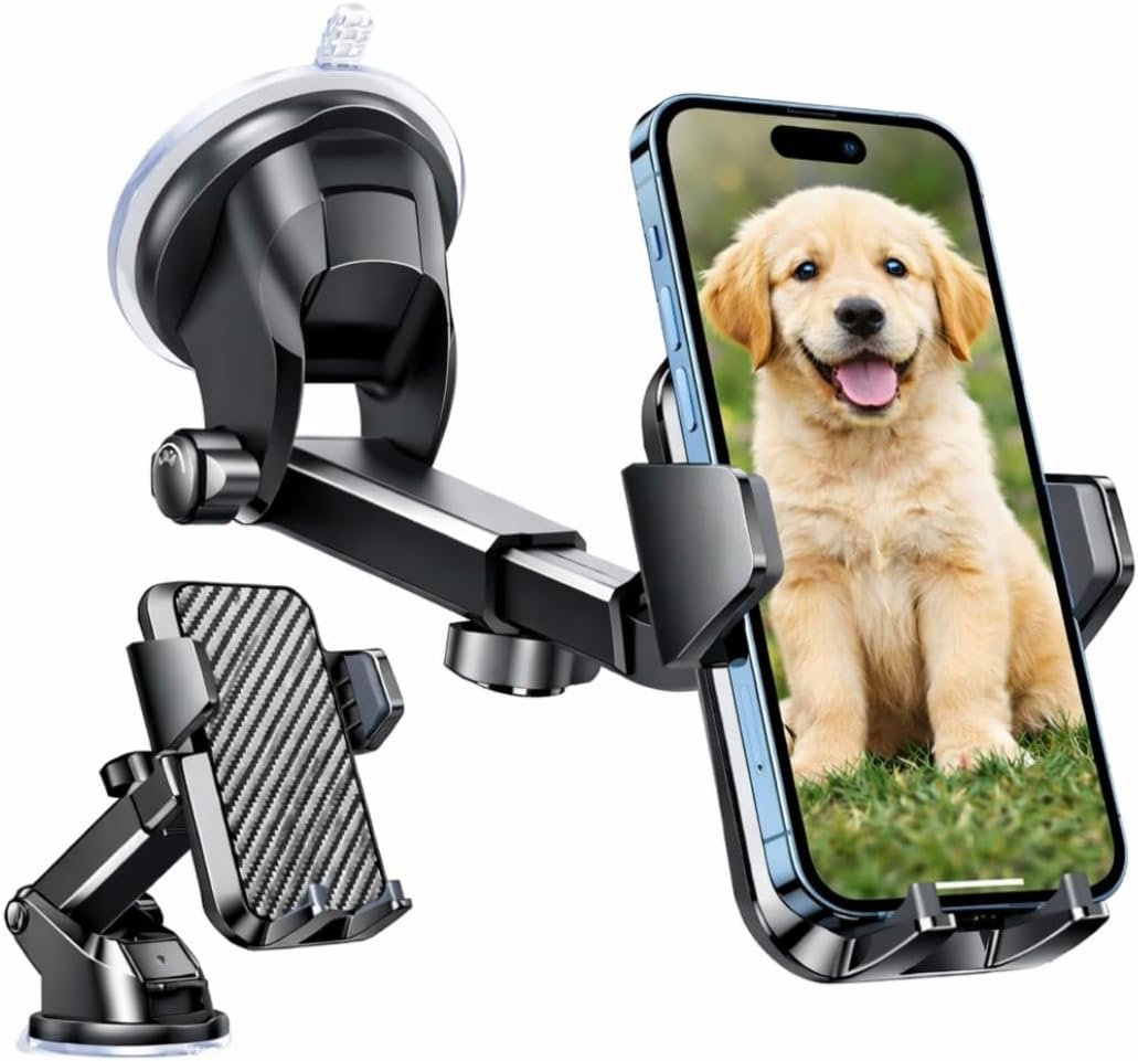 Car Phone Holder Mount with Strong Suction Cup – Dashboard & Windscreen Phone Ho