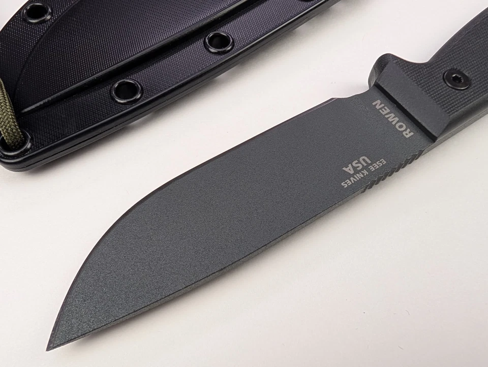 ESEE Model 4 Gunsmoke Knife Black G10 Handle Carbon Steel + Clip Plate + Sheath - Image 3 of 4