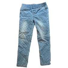 Cat  Jack Jeggings Kids Blue Excellent Heart Print Elastic Waist SIZE 5