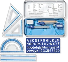 STAEDTLER 10-Piece Math Set with Metal Compass, 6" Ruler Compact, Multicolor 