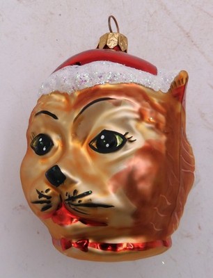 Christopher Radko Kitty Claus Glass Christmas Ornament #95-225-0  3 1/2''