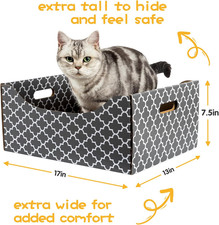 Ultra-Large Cardboard Cat Scratcher Box, Heavy Duty Cat Scratcher Bed with ...