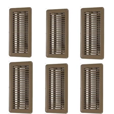 Hartford Ventilation 4" x 10" Floor Vent Covers Brown 6 Pack - Heavy Duty Wal...