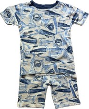 Carter's Pajama Set Boys Size 8 Shark Blue Short Sleeve  Shorts