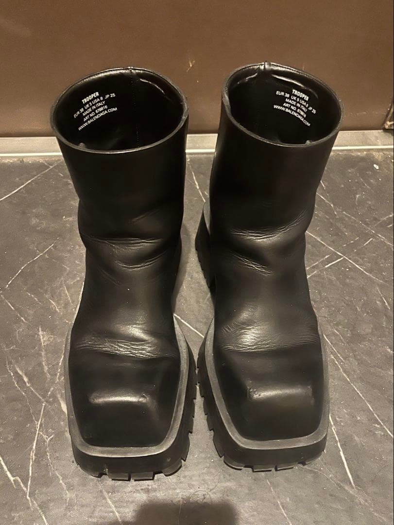 Men 7.0US BALENCIAGA Trooper Boots Leather E Limited Edition VHTF