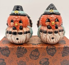 NIB Johanna Parker Ceramic Thanksgiving Turkey Salt & Pepper Shaker Set