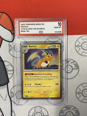 Graded 10 Raichu #026/165 Pokemon 151 Cosmos Holo Sam's Club Exclusive 