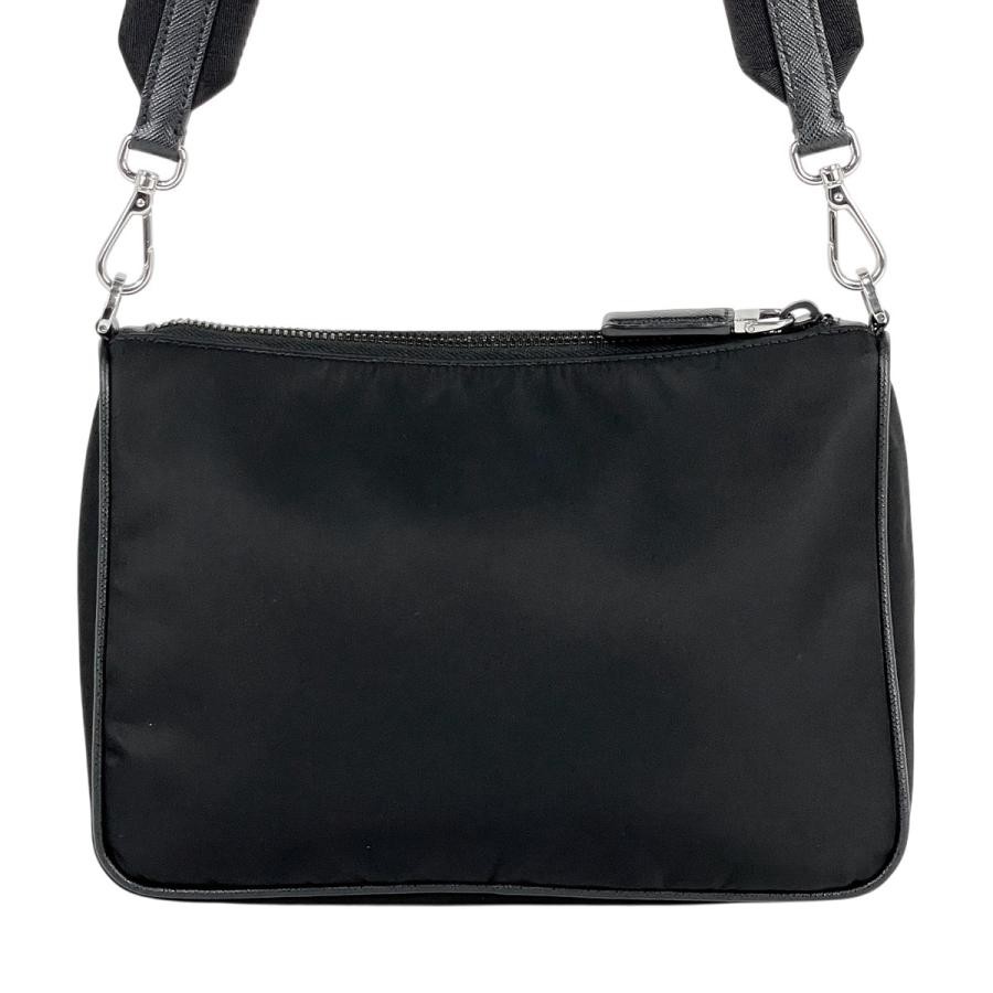 PRADA RE NYLON Plate Shoulder Bag Black Nylon with Pouch #BS757 thumbnail 3