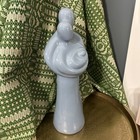 Haeger Embracing Couple with Baby Child Blue Art Pottery Glossy 15” Tall — photo 1