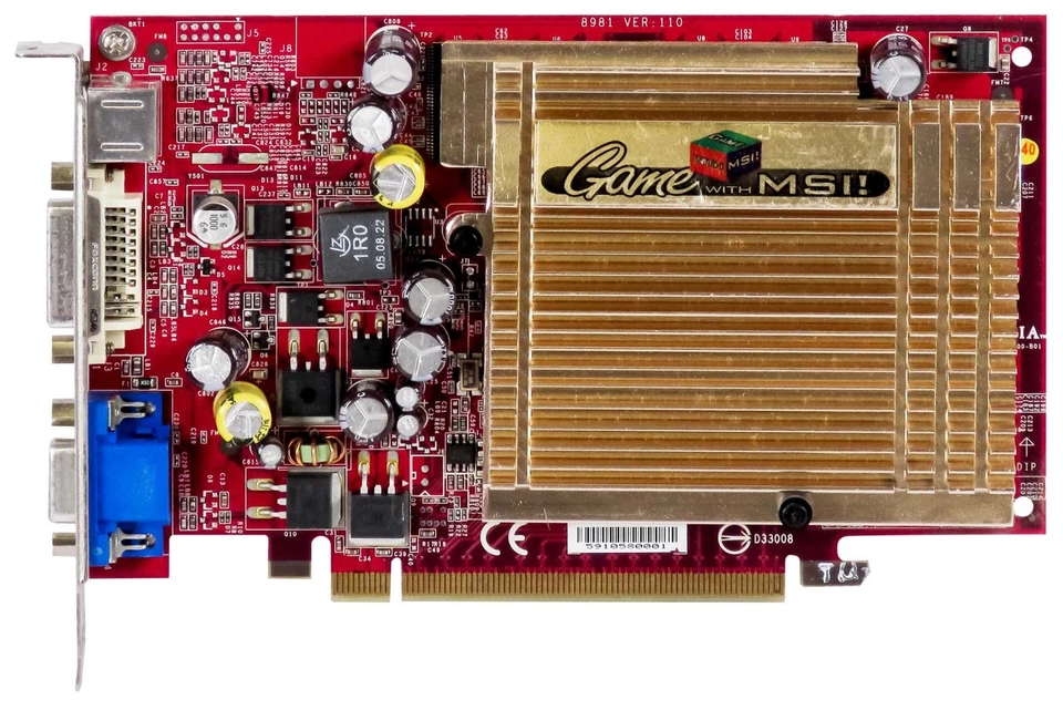 Graphic Card MSI Nvidia Geforce 6600 Le 256MB NX6600LE-TD256E Pcie - Image 2 of 2