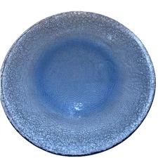 Fire and Light  Blue Recycled Glass Dinner Plate 11" Fire & Light