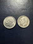 2 - 1956 D Roosevelt Dimes Circulated 90% Silver 10c US Coin