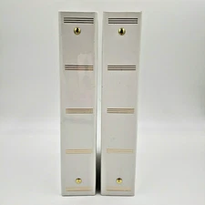 White 3-Ring Photo Albums Set Of 2 Pioneer STC-35 Slip In Pockets 3-1/2 x 5-1/4