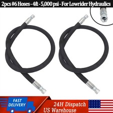 2pcs Lowrider Hydraulics 38 6 Hose5000psi4ft Longchrome Endheavy Duty 2pcs Lowrider Hydraulics 38 6 Hose5000psi4ft Longchrome Endheavy Duty